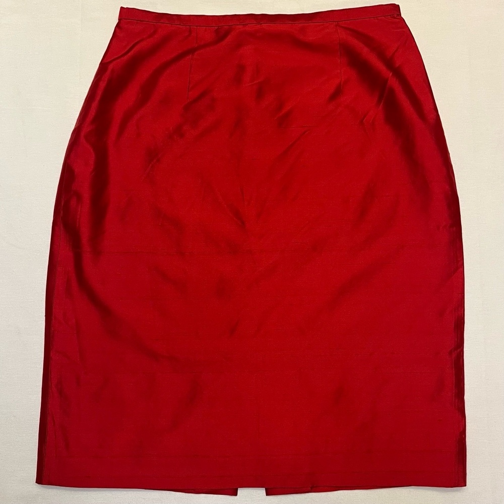 Dana Buchman 100% silk Red Pencil Skirt